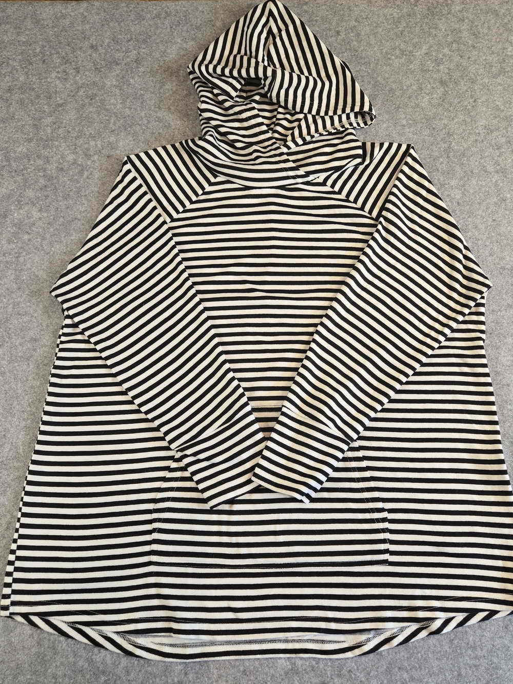 LuLaRoe Black & White Striped Hooded Pullover